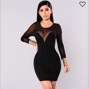 Talk To Me Mesh Dress - Black